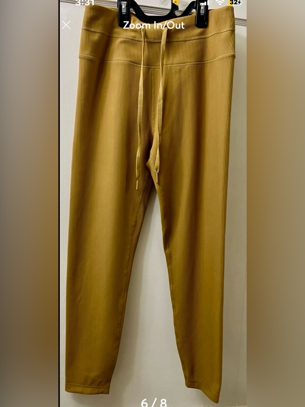 MTA Sport Ribbed High-Waist Leggings in Golden Yellow